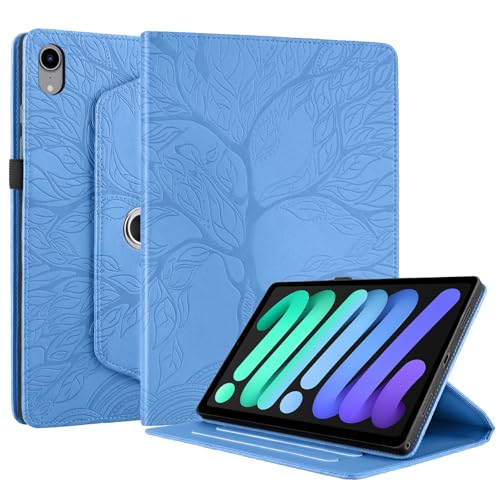 Étui iPad mini 7 rotatif bleu pour éviter les rayures d'écran