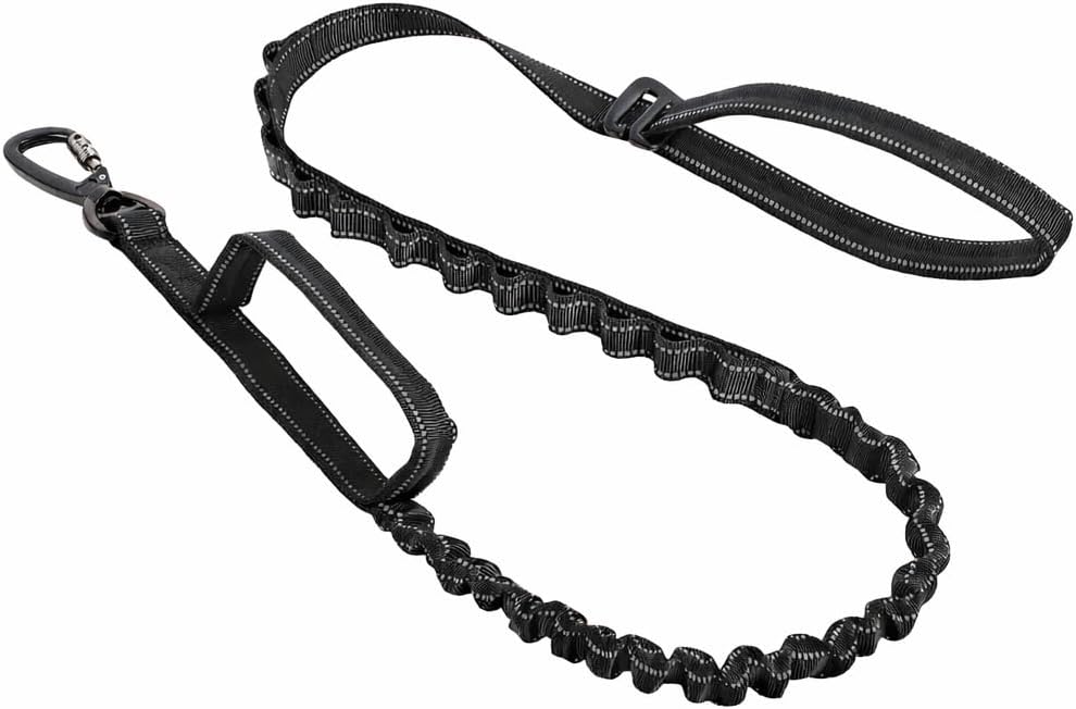 Heavy Duty Dog Leash for Large Dogs, Adjustable BungeeLeashes, Shock Absorbing Dog Lead, Reflective NylonLeash with Padded Handle, No Pull Training Lead forMedium and Big Dogs