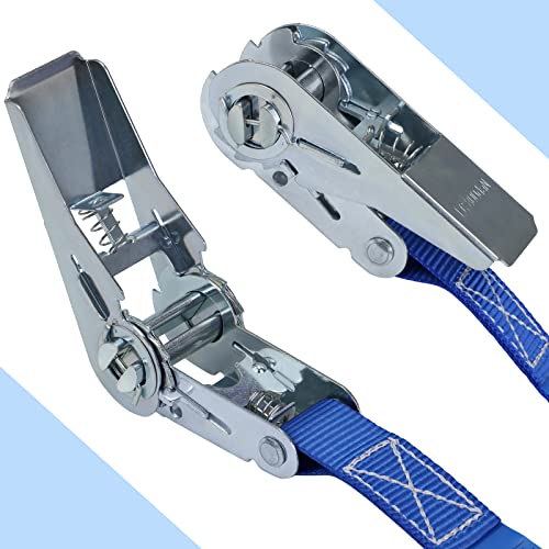 Spanngurt mit Ratsche Zurrgurt 4er Set Ratschengurt DIN EN 12195-2 blau 4 m oder 6 m, 25 mm breit - belastbar bis 800 kg, 4er Pack 2.5 cm x 4 m