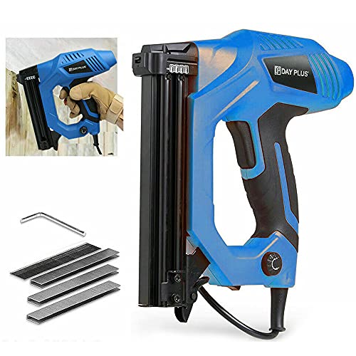 Clavadora Electrica para Tapicero, Peso Ligero Pistola de Clavos, Mano Grapadora Operado de Clavadora para Trabajos de Tapicería, Carpintería y Carpintería, incluye 300 grapas y 100 clavos Cover