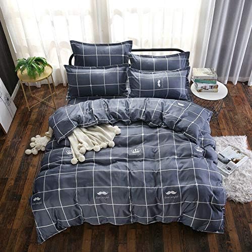 King Size Elegant Bedding Set: Breathable & Soft 200x230cm Quilt Cover, Durable 180x200cm Fitted Sheet, Hypoallergenic 47x74cm Pillowcases (2pcs) – King Size Bedsheet Set