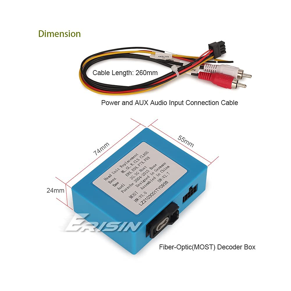 ERISIN PC001 Decoder Box in fibra ottica per Boss Compatibile con Harman Kardon Sound System