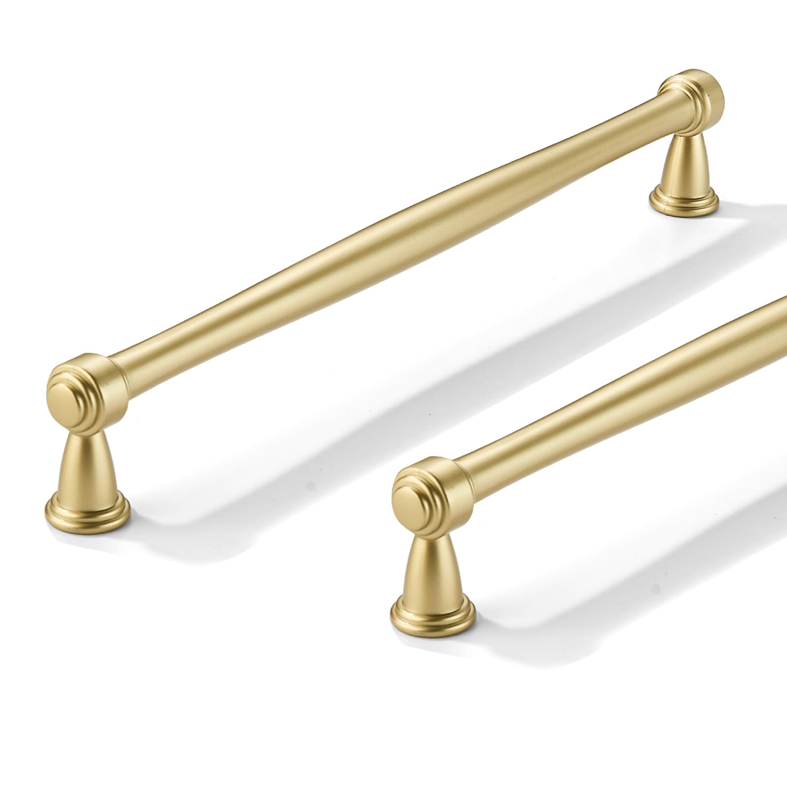 CABDM 10 Pack 8inch(203mm) Center to Center Antique Gold Cabinet Pulls Handles for Cabinets Cupboard Solid Heavy Duty Drawer Handles Dressers Kitchens bedrooms