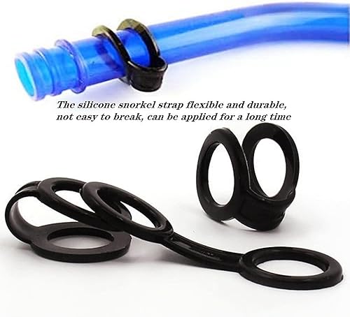 Miniatura 6 de Paquete de 8 soportes universales de plástico para buceo, con clip de tubo de esnórquel, buceo, buceo, esnórquel, correa de silicona para máscara de