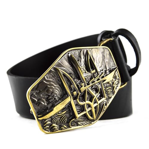 Leather belt with Warship done handmade brass belt buckle, russian warship go fy buckle, combat ship wreck, ukrainian trident on casual belt