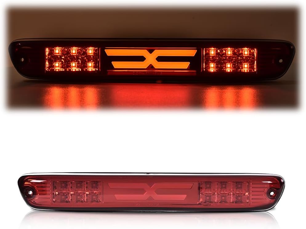 LQI LED 3rd Brake Light Compatible with Chevy Colorado & GMC Canyon 2004-2012; Fit Isuzu I-Series 2006-2008 Third Tail Brake Light Cargo Lamp luz de freno, Red Lens Clear Housing