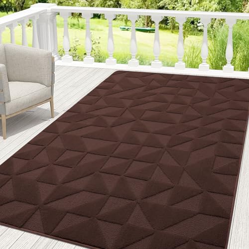Image of OLANLY Door Mats Indoor, Non-Slip, Absorbent, Dirt Resist, Entrance Washable Mat, Low-Profile Inside Entry Doormat for Entryway (71x47 inches, Dark Brown)