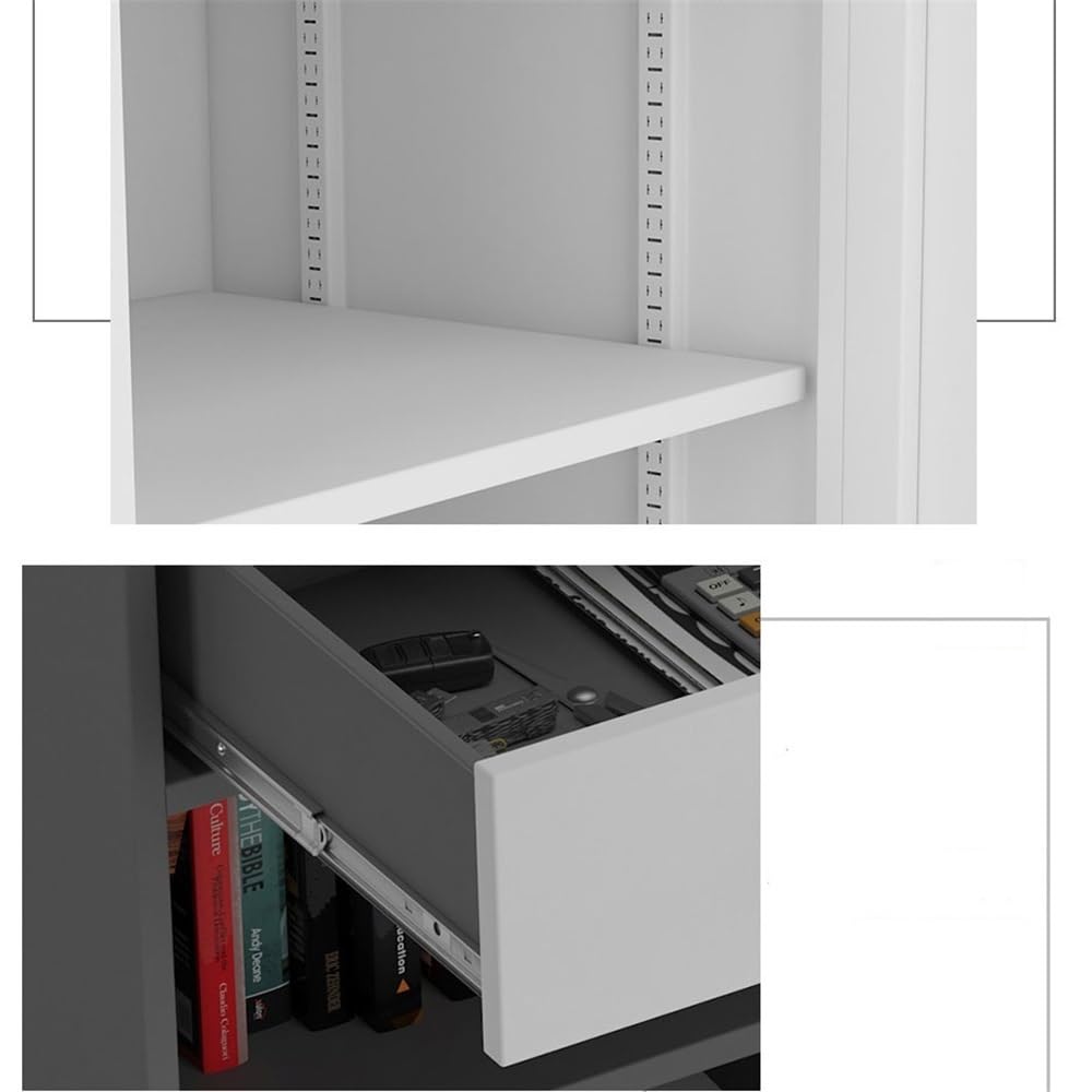 Armadietto per documenti in acciaio con cassetto di bloccaggio, multifunzione, per documenti legali/A4 sotto la scrivania, soluzione organizzativa (multicolore)