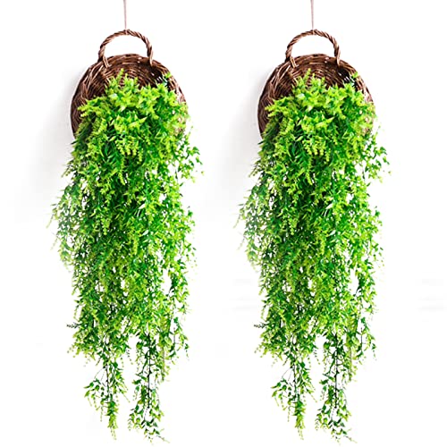 2 Pcs Fleur Artificielle d'herbe de Malt Plantes Artificielles Fausse Plante Verte Fausse Plante Deco Convient à La Décoration Murale de La Maison,du...