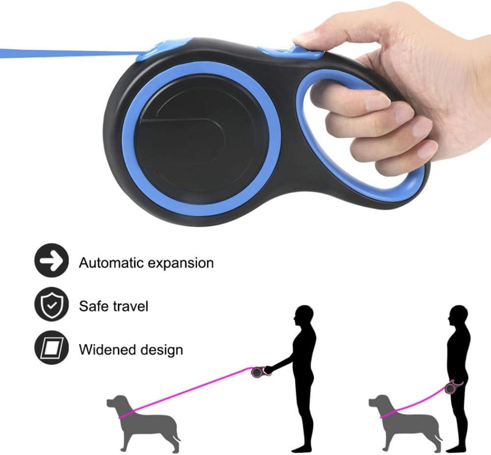Guinzaglio retrattile da 10 m, guinzaglio automatico retrattile, materiale ABS antibatterico, robusto e durevole, adatto per cani e gatti.