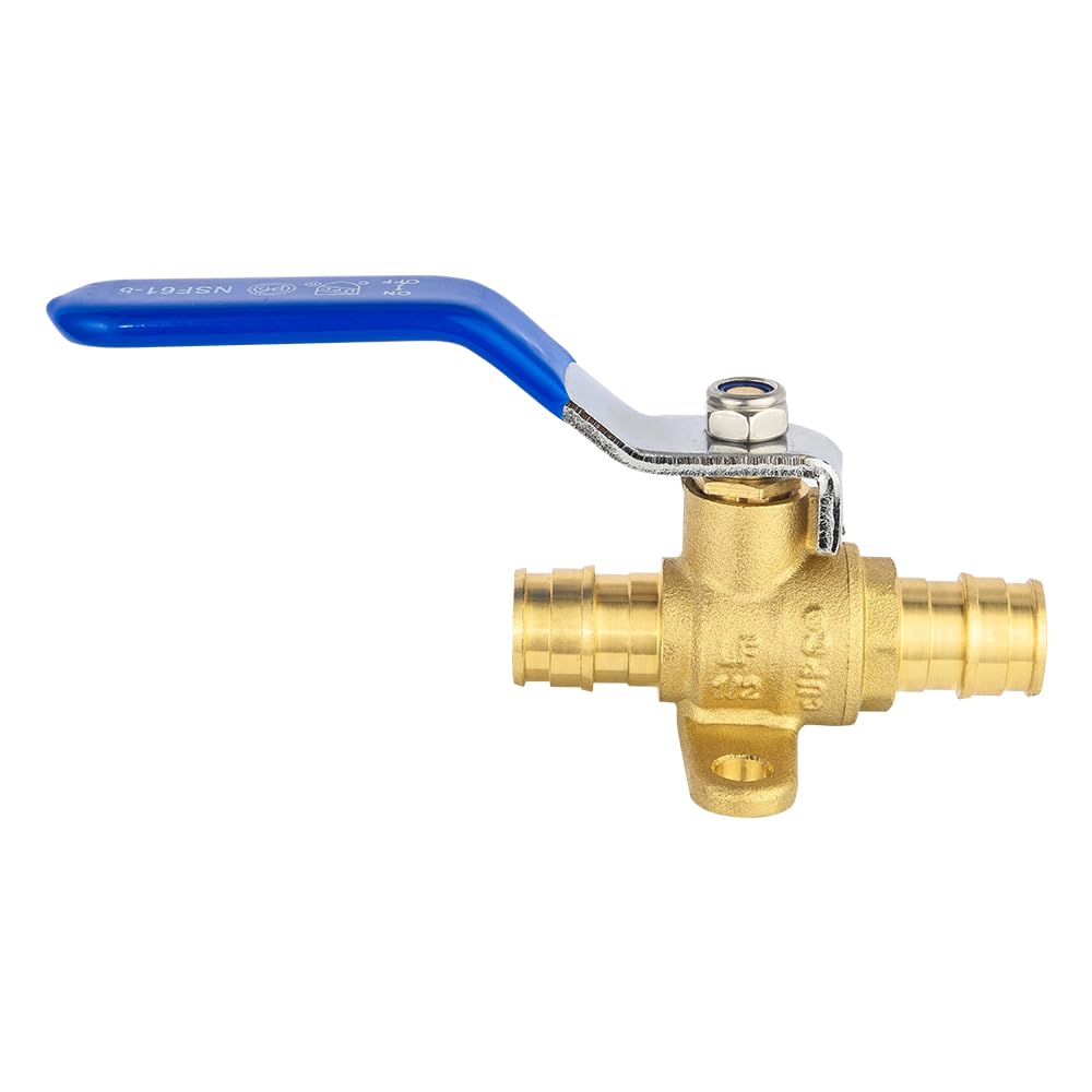 EFIELD - Confezione da 2 valvole a sfera in ottone Pex-A ad espansione Pex-A, con orecchie a goccia, certificazione ASTM 1960, cUPC