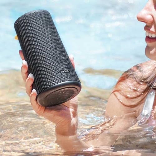 Image of EarFun UBOOM Bluetooth Speaker, [24W Stereo Sound] Boom Bass, 360 Surround Sound, Sweatshield IPX7 Waterproof, Indoor & Outdoor Modes, Dual Pairing, 24Hrs, Portable Wireless Speaker for iPhone etc