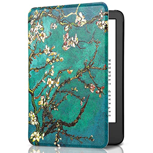 Image of CoBak Case for All New 6 Inch E-Reader 2024 and 2022 (11 Generation) - PU Leather Smart Cover, Auto Sleep and Wake,Almond Blossoms
