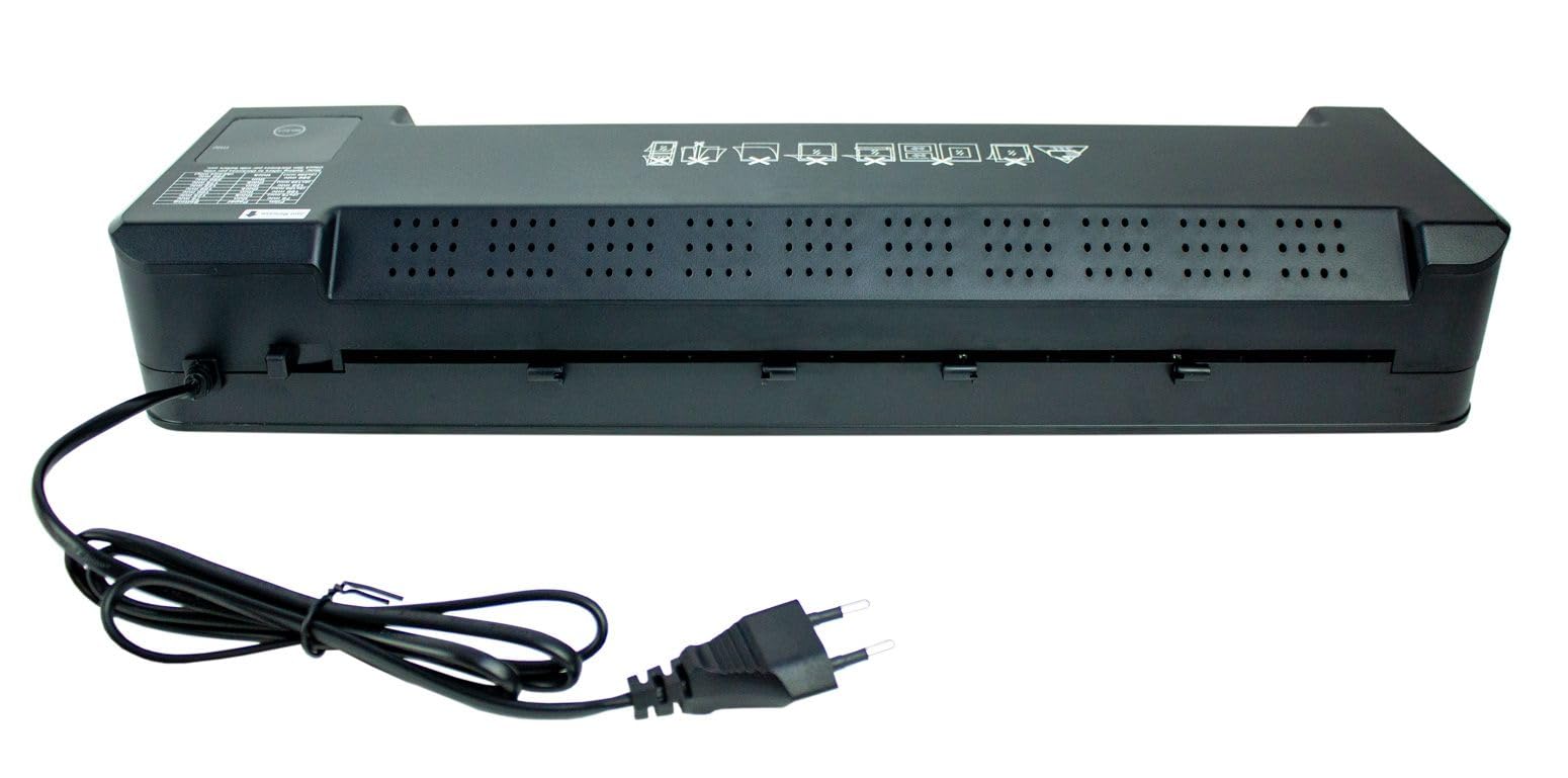 LMG Laminiergerät A3, LED Touch-Display, 40 Sekunden Aufwärmzeit, 4 Rollen, 400mm/min, Schwarz, Flüsterleise, 48x15x8 cm