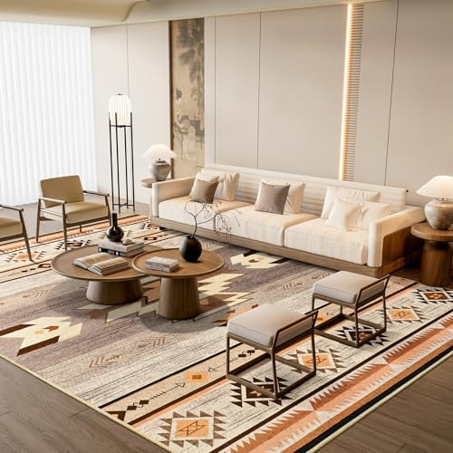B BENRON Western Area Rug 6x9ft Non-Slip Washable Beige