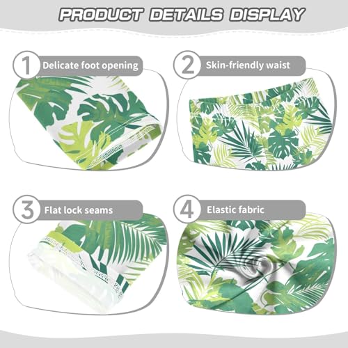 KLL Tropical Greens Leaves Toddler Girl Legging Comfortable High Waisted Athleisure Pants Exercise3