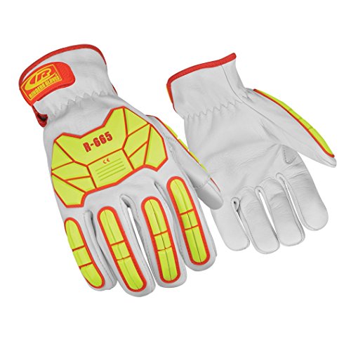 Ringers 665-11 R-Hide Impact ANSI Level-3 Cut-Resistance Leather Glove, White, X-Large