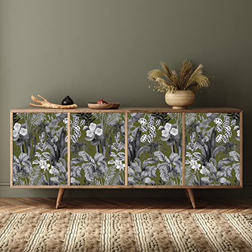 Papel pintado autoadhesivo floral VEELIKE lavable y removible para muebles vintage 4