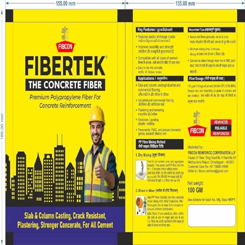 Image of Glass Fiber 6mm Polypropylene Putty & Plaster Fiber | Anti-Crack Reinforcement Additive for Walls | Improves Strength, Bonding & Finish | for Cement Mortar Plaster & Wall Putty