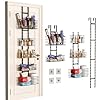 5-Tier Over The Door Bathroom Organizer – Hair Dryer Holder – Hair Tool Organizer Adjustable Height, DIY Bathroom Storage Shelf Wall Mounted for Flat/Curling Irons, Hair Straighteners, Skincare