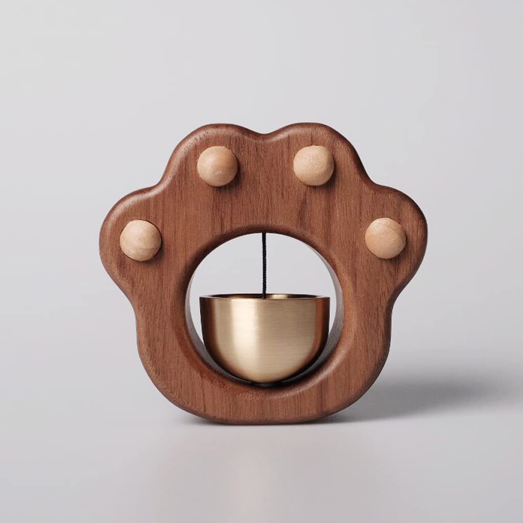CityhermitShopkeepers Bell for Door Opening Brass Doorbell Hanging Fridge Magnetic Decoration Cat Paw Chimes Pure Copper Bell for Shop Restaurant Entrance