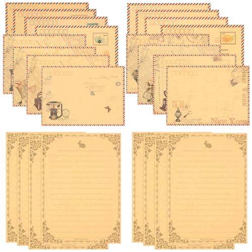 Papier à lettre vintage et enveloppes KSIWRE : lot de 48 pièces lignées aspect ancien