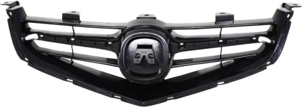 For Acura TSX Grille Assembly 2004 2005 | Painted Black Shell and Insert Plastic | AC1200110 | 71121SECA01ZA