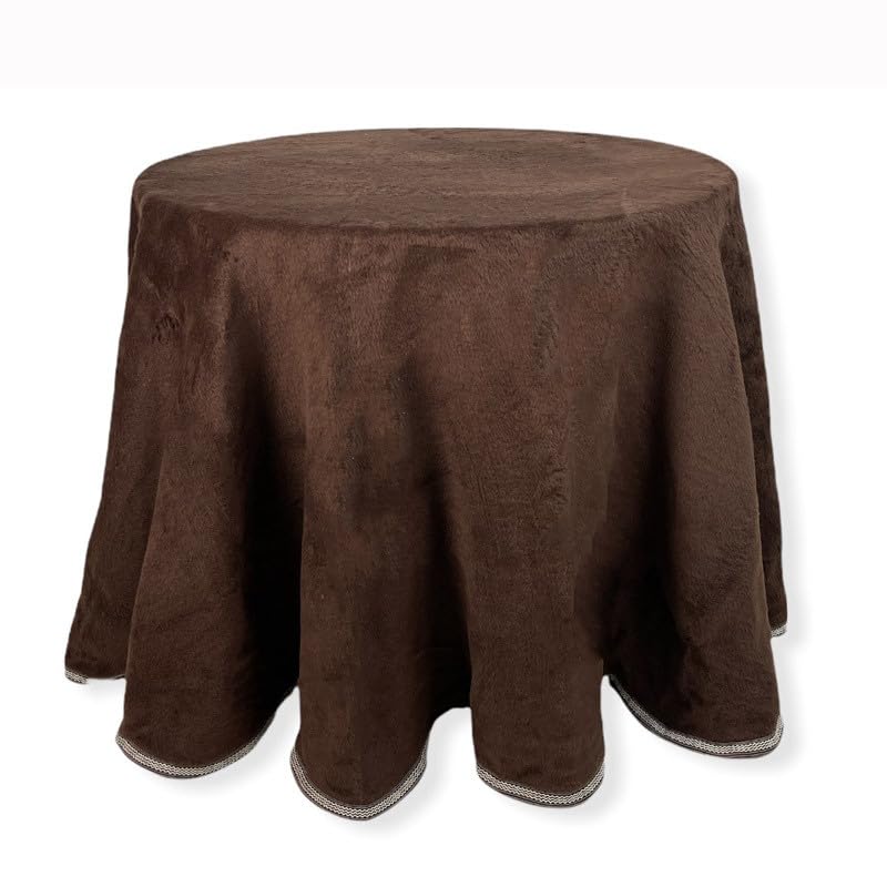 Rufino Díaz Falda Camilla Pelo Invierno Star (Chocolate - 110cm) - para una sensación acogedora y de Confort Decorar y Proteger tu Mesa en la Temporada de otoño/Invierno