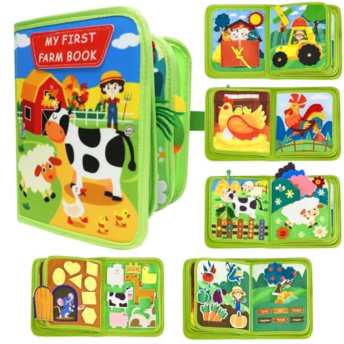 Busy Book Montessori per Bambini 1-3 Anni | Libro Sensoriale in Feltro con Attività Educative | Gioco Interattivo Quiet Book Portatile per Viaggi