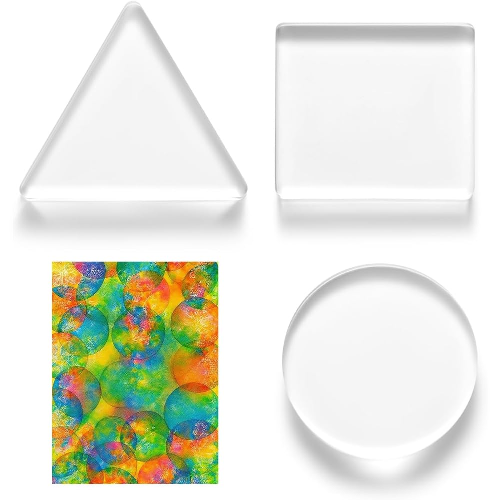 Wiederverwendbare Druckmaterialien 3er-Pack Monoprint-Druckplatten 3 Gel-Druckplatten Kreis Dreieck Quadrat für Karten