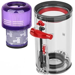 Dust Bin Replacement for Dyson V11 V15 SV14 SV15 SV22 Vacuum Cleaner - Large Replacement Canister Compatible with 969509-01 965440-01, Restores Suction Power, Includes HEPA Filter Spare Part