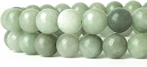 Miniatura 1 de AIXPROBEAD - Cuentas de piedras preciosas naturales de jade birmano para hacer joyas, 60 cuentas redondas sueltas de 0.236 pulgadas para pulseras y