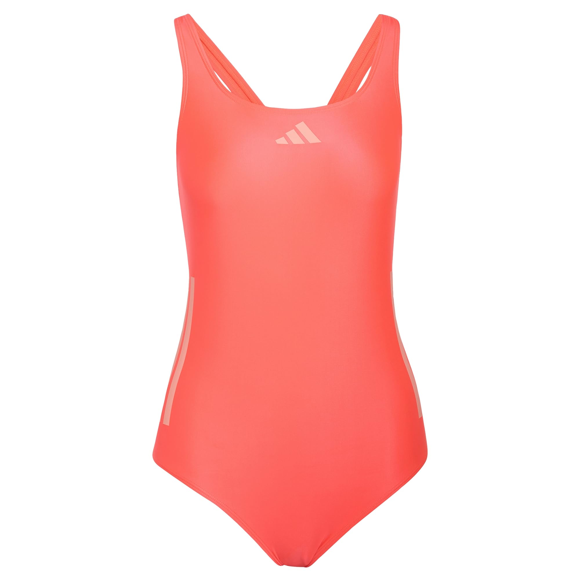 adidas Women's 3 Stripes C-Back Swimsuit Swimwear, Solar Turbo/Frozen Turbo, 38