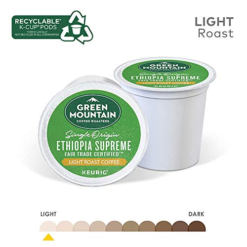 Image of Green Mountain Coffee Roasters Ethiopia Supreme, Single-Serve Keurig K-Cup Pods, Light Roast Coffee Pods, Ethiopia Supreme, 72 Count