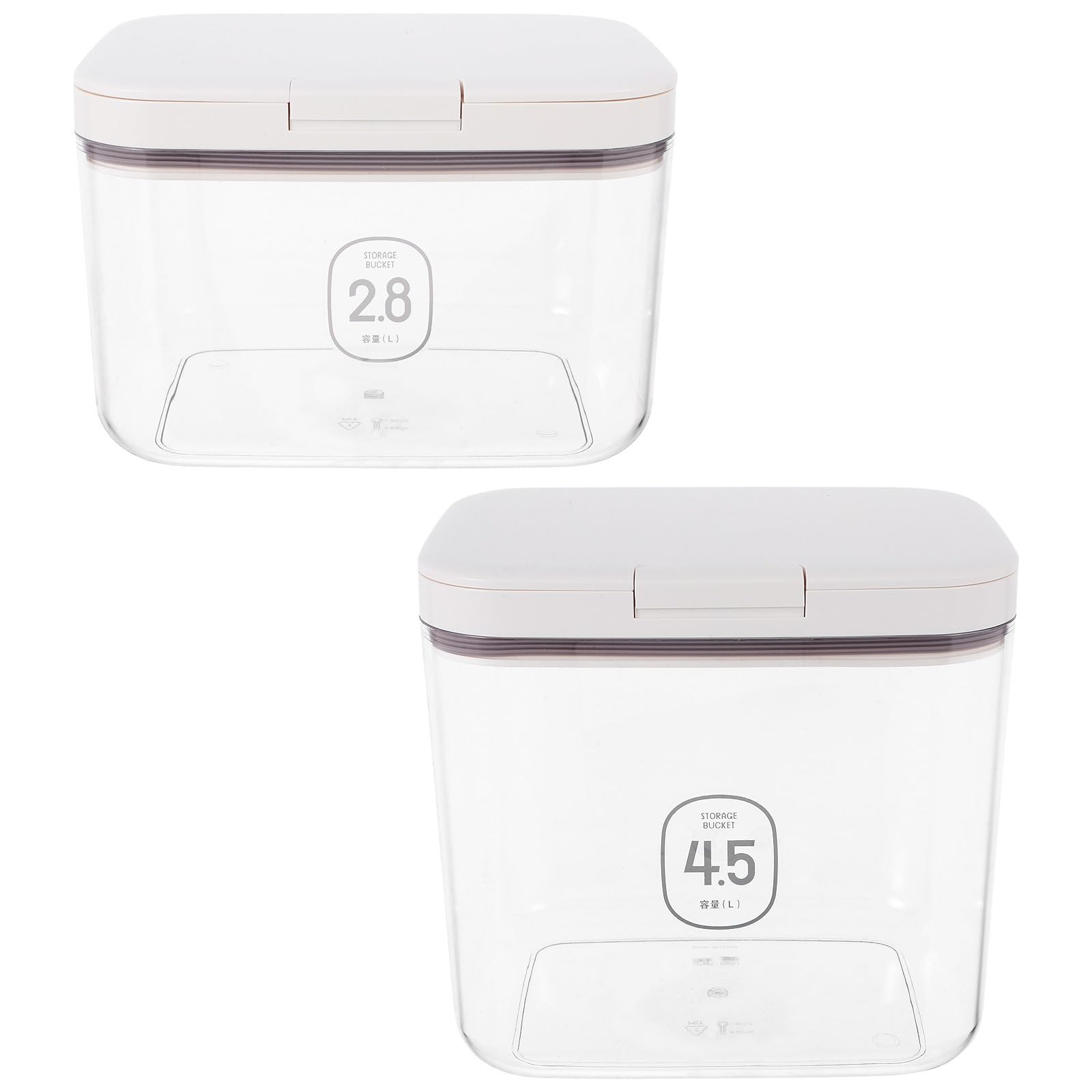 IMIKEYA 2 Stück-pack Luftdichte Lebensmittelbehälter aus Abs mit Messbecher | Mehl und Zutaten, Geeignet für Speisekammer und Küche, Modernes Schlichtes Design