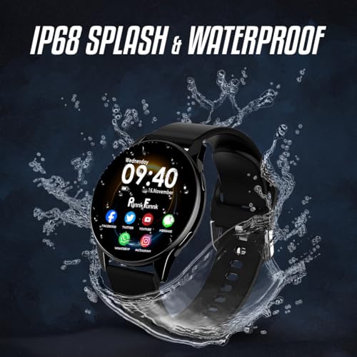 Image of PunnkFunnk EVO Vista Smartwatch, 1.3 inch HD Display Bluetooth Calling, Fitness & Sleep Tracker, 100+ Sports Modes, IP67 Waterproof Compatible with Android & iOS(Black)