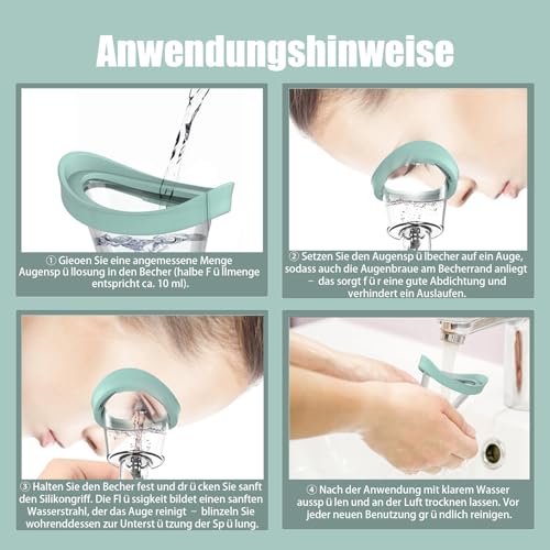 Image of 2Pack Eye Wash Cup, Portable Eye Washer Bath Kit Eye Care Silicone Air Pressure Eye Cleaning Cup Eye Wash Cleaner Kit Soothing Tired Eyes Effective Relief Tired Eyes Cleaning Eye Dust Makeup Irritants