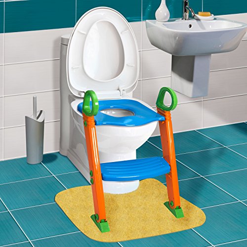 image for OxGord Potty Training Seat with Ladder - Kids Toilet Trainer 2-in-1 To