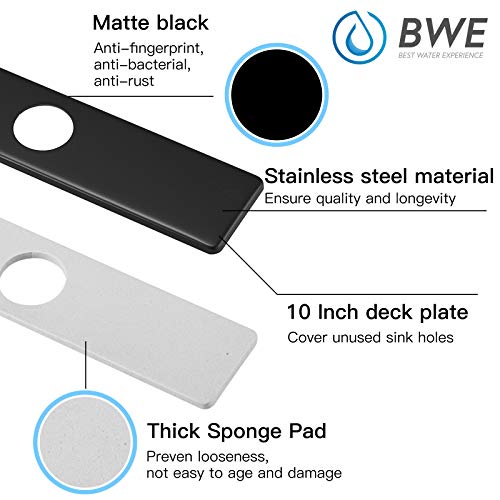 BWE Square 10 Inch Kitchen Sink Faucet Hole Cover Deck Plate Escutcheon