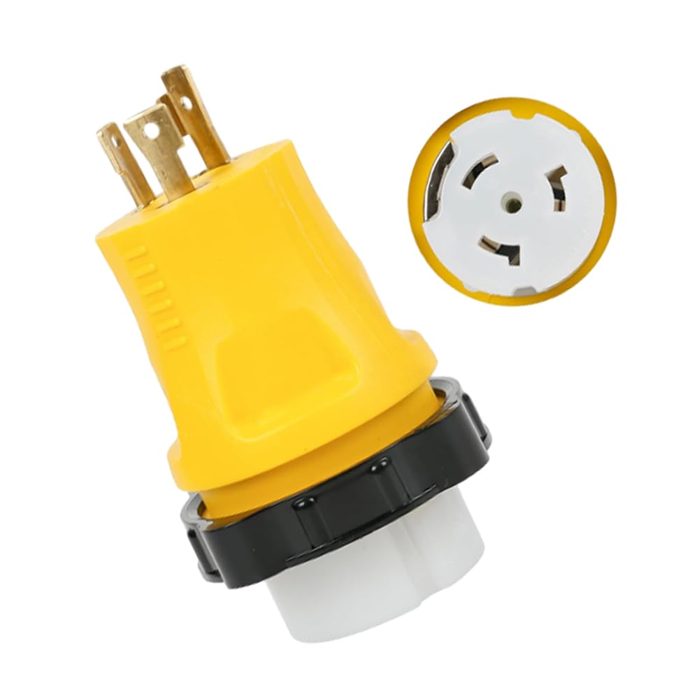 Photo 1 of Riloer Shore Power RV Adapter Plug, 1-Pack NEMA L5-30P to SS2-50R RV Generator Adapter, 30A Male to 50A Female 3 Prong Twist Locking Connector, Compatible with NEMA L5-30P Outlets on Generators