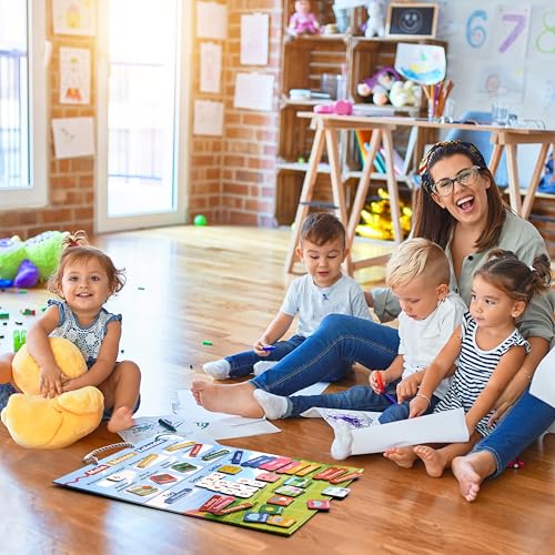 chuckle - Kalender Magnetwand für Kinder mit Jahreszeiten, Datum & Wetter - 40x32cm - Spielerisches Lernmittel für 4- bis 10-Jährige, anpassbar für jedes Jahr
