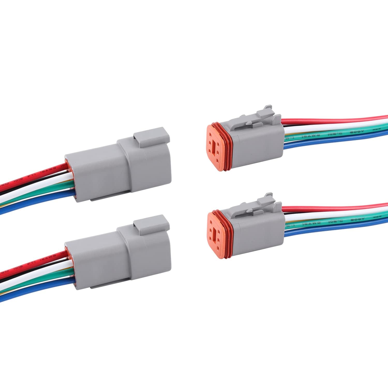 Spina DT Tedesca A 6 Vie Impermeabile IP67 Con Cavo 16 AWG – 2 Coppie Maschio/femmina Per Auto, Camion E Barche