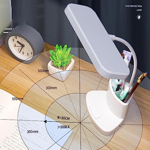 Image of Table Lamp for Study,LED Light with Pen Stand & Stationery Holder,Mobile Stand,Multi-Compartment,3 Colour Lighting & Dimmable Brightness Desk Lights,Reading Lamp for Study