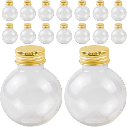 50 botellas de plástico para bombillas, tarros de bombilla transparente, recipientes para dulces, botellas de bebidas para fiestas, botellas