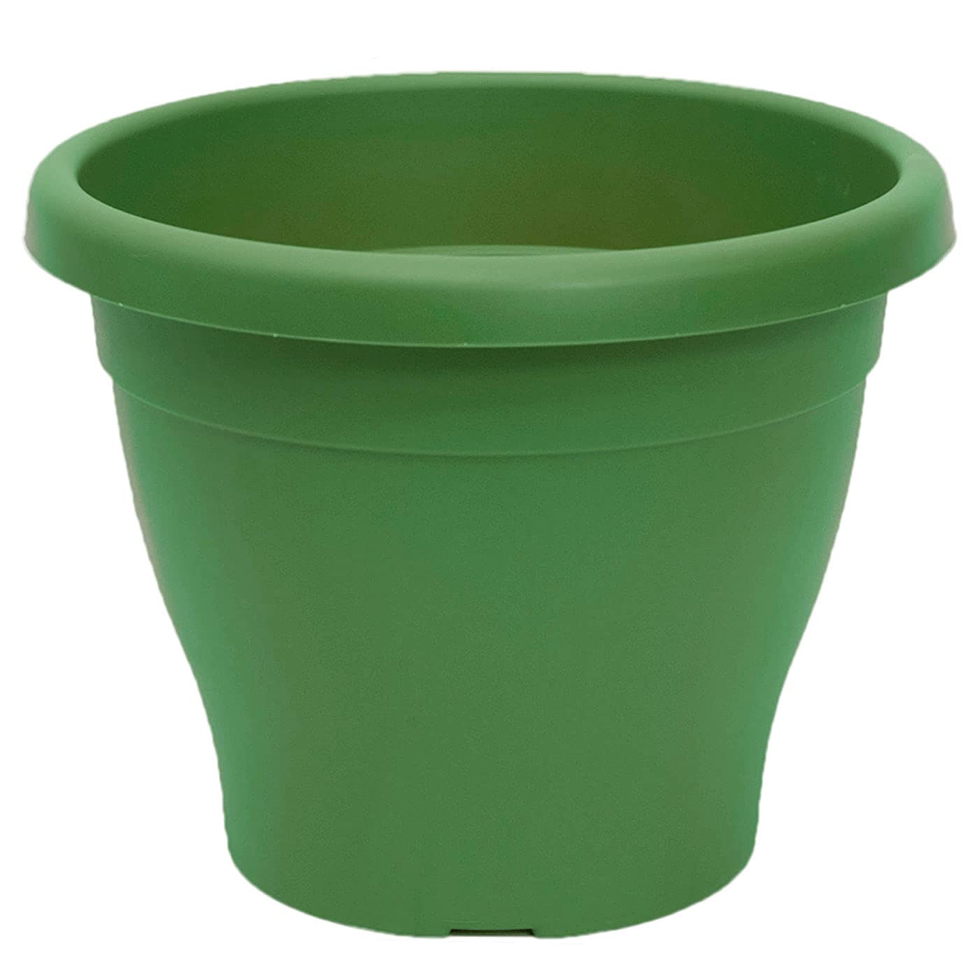 Pack de 6 macetas de plástico redondas para Plantas y Flores Mediterráneas con Orificios Inferiores. Recipientes, maceteros para jardín Exterior, terraza, balcón e Interior del hogar (20 cm, Verde)