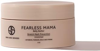 Fearless MaMa Stretch Mark Prevention Belly Butter for Pregnancy (Unscented) - 100% Natural Loaded With Ingredients That Nourish, Moisturize & Heal The Skin. Stretch Marks & Scars Defense (Unscented)