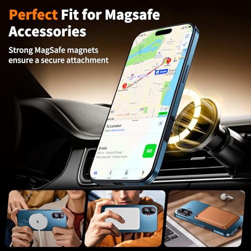 Image of for iPhone 17 Case,Slim Design Compatible with MagSafe,Strong Magnetic Shockproof Military-Grade Protection for Screen & Camera Cover Case for 17,Blue