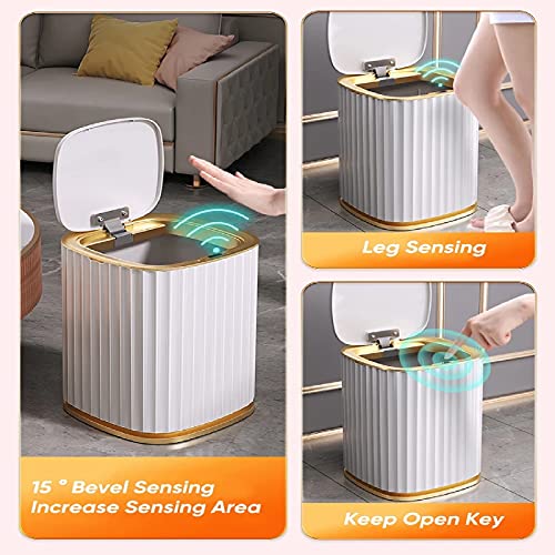 Automatische Smart Sensor Prullenbak Kan Waterdichte Badkamer Keukenkast Opbergdeksel Geschikt voor Thuis Woonkamer of… - Image 6