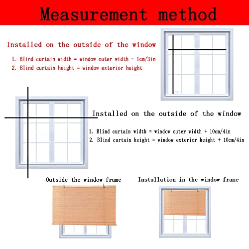Reed Roller Blinds,Retro Bamboo Roll Up For Outdoor,Natural Bamboo Blinds For Windows,Reed Curtains For Patio,Porch Blackout Shades Rolling,Roman Roller Blinds With Lift,Breathable,Privacy,Custom Size - Image 6