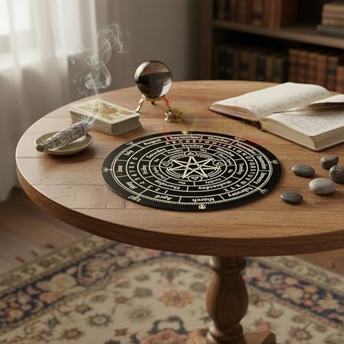 Image of Dowsing Board With Brass Pendulum | 9 Inch | 7 Star | Metaphysical Message | Acrylic Divination | Spirit | Witch | Pendulum Assorted